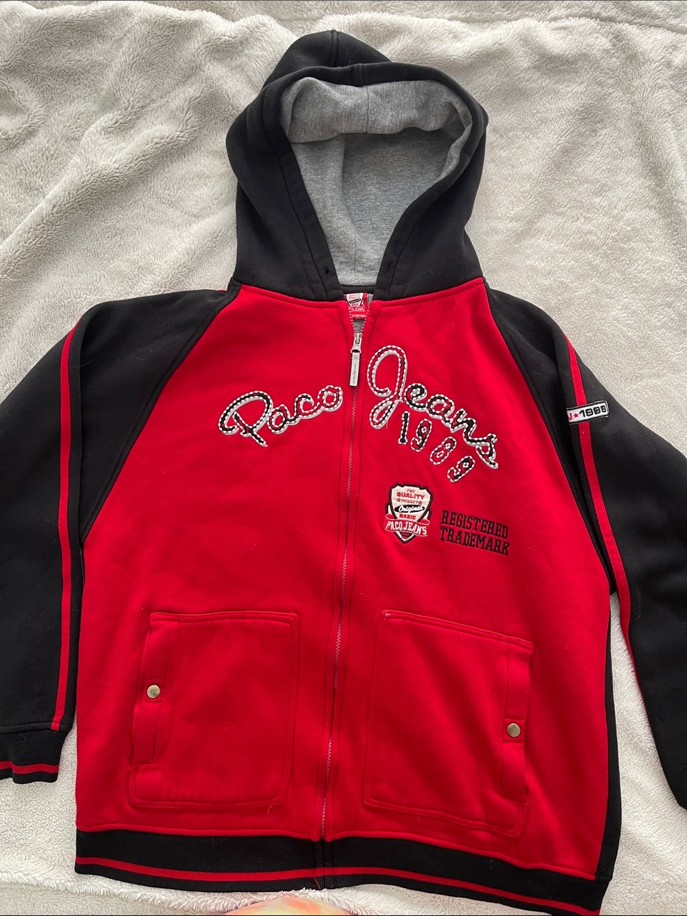 Paco Jeans sweatshirt jacket Men’s XL black red
